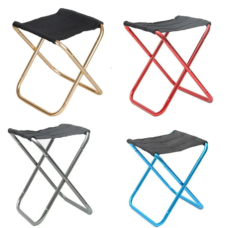 Portable Folding Camping Stool - Lightweight Aluminum Alloy with Carry Bag for Fishing & Hiking