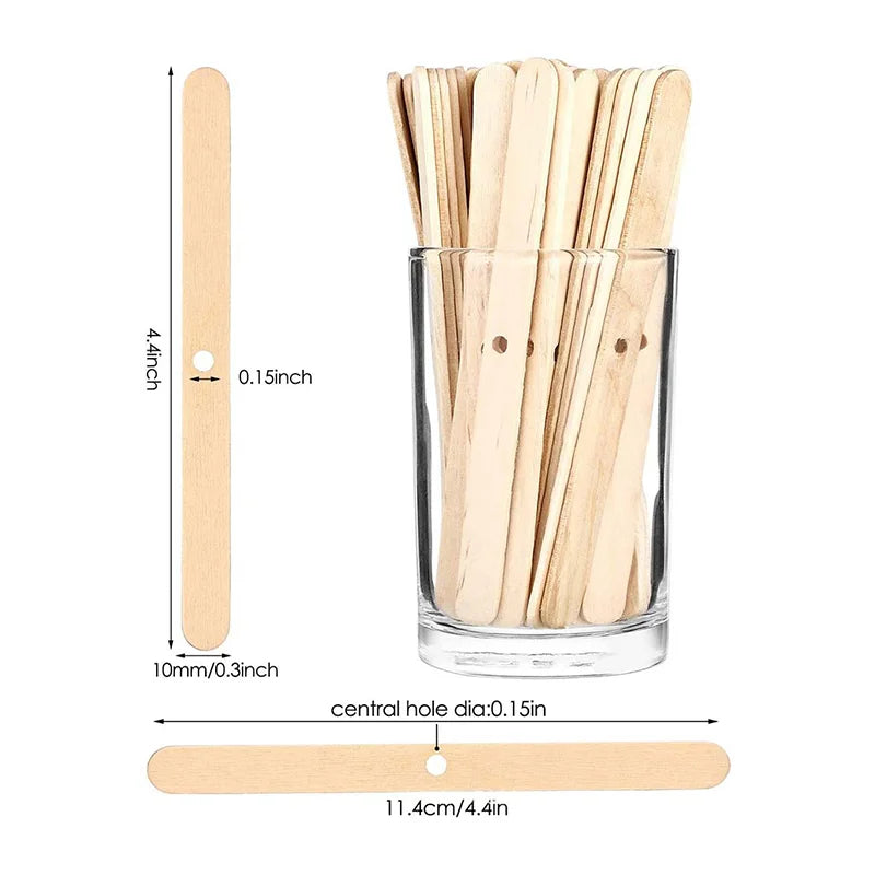 100-Pack Pre-Waxed Pure Cotton Candle Wicks 9/15/20 cm (3.5/5.9/7.9 in) Smokeless DIY Candle Making