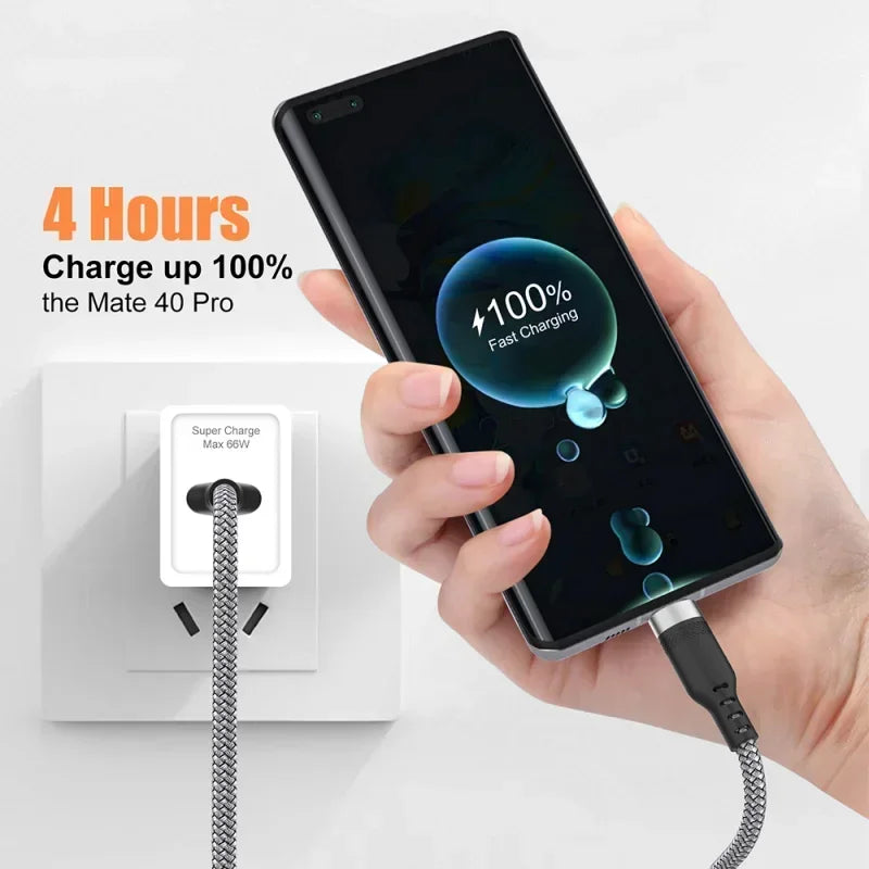 6A USB-A to USB-C PD Fast Charging Cable — 1m/2m/3m/5m Nylon Braided, Quick Charge