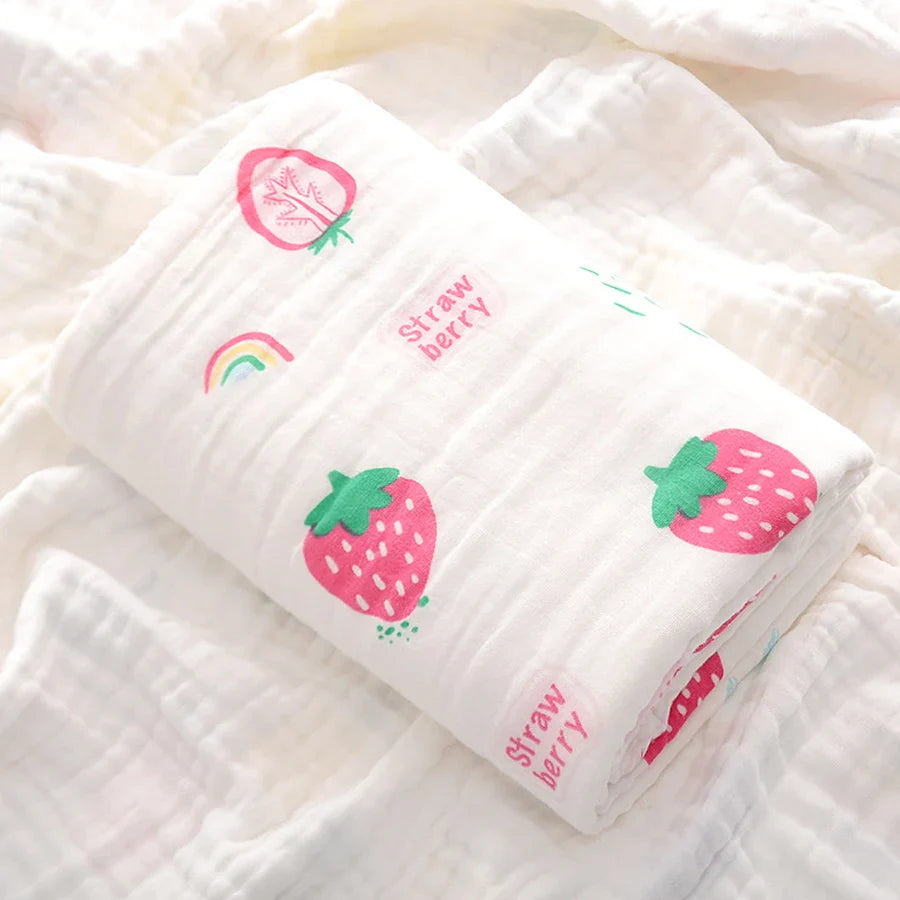4-Layer Cotton Gauze Baby Bath Towel & Swaddle Blanket 70 x 90 cm (27.6 x 35.4 in) – Soft Newborn to Toddler Washcloth