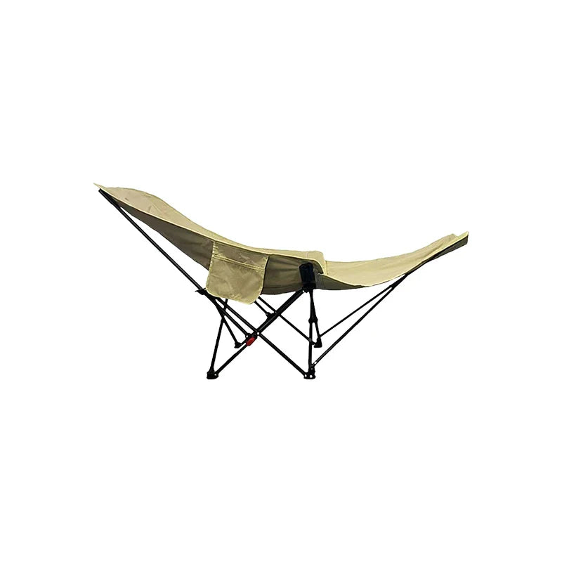 Foldable Recliner Chair with Curved Headrest, Padded Portable Camping & Relaxation Lounger