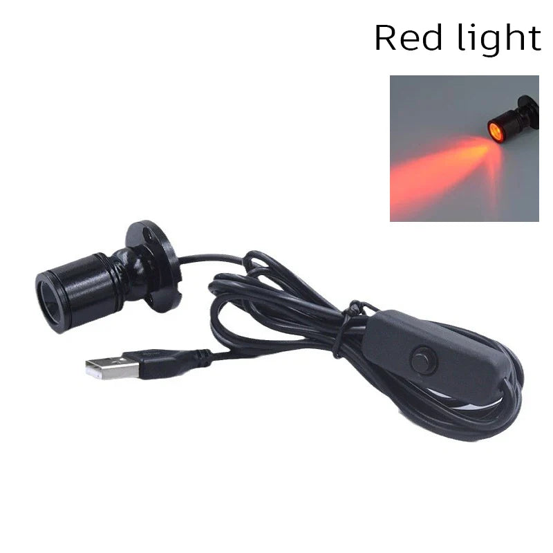 3W USB 5V LED Mini Spotlight - Surface Mount Rotatable Cabinet & Jewelry Display Light (Warm White + RGB)