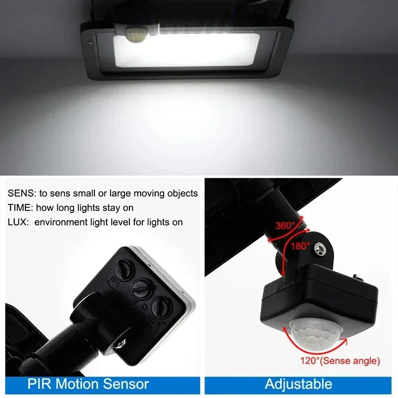 LED PIR Motion Sensor Floodlight - Outdoor Wall Light White 10W/20W/30W/50W/100W IP66 Waterproof for Garden