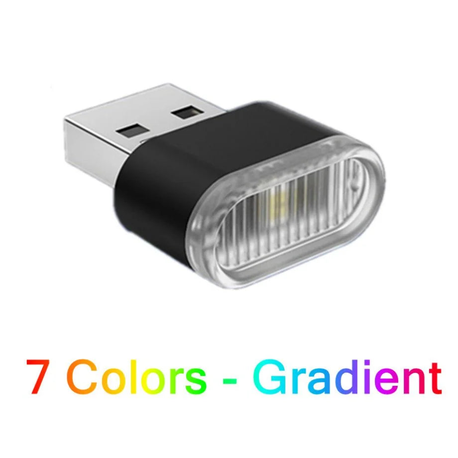 Mini USB LED Ambient Light for Car Interior - Portable Plug & Play Neon Decorative Lamp