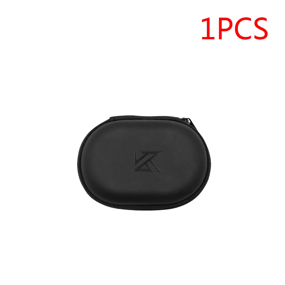 PU Leather Earphones Storage Case - Zippered Protective Carrying Organizer for Wired Earbuds, 101 x 71 x 40 mm (3.98 x 2.80 x 1.57 in)