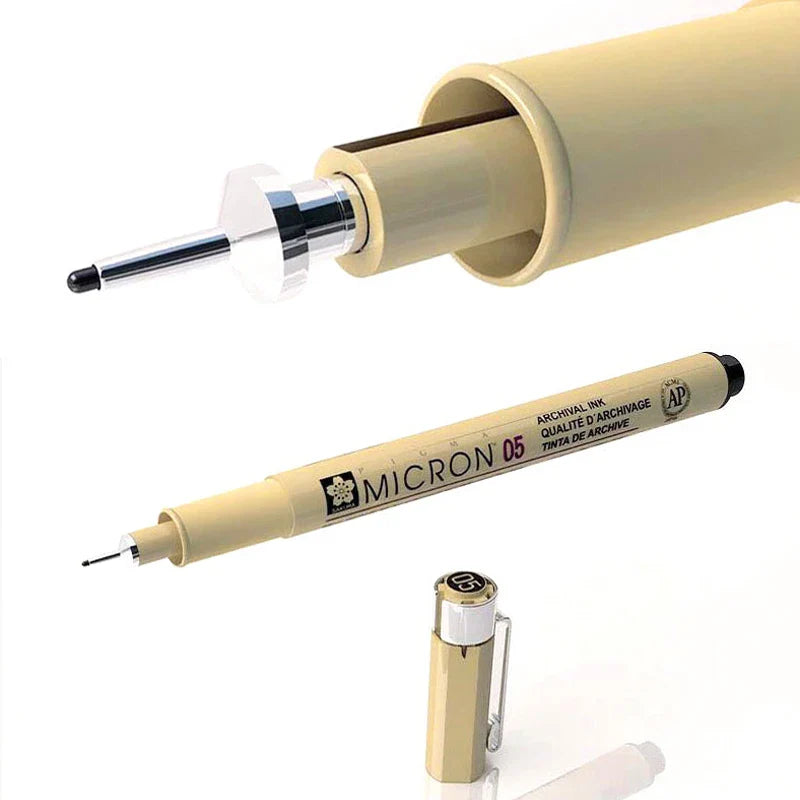 1pc Pigment Fineliner Pen — Waterproof Black Ink, Fine Tip Sketch & Drawing Marker