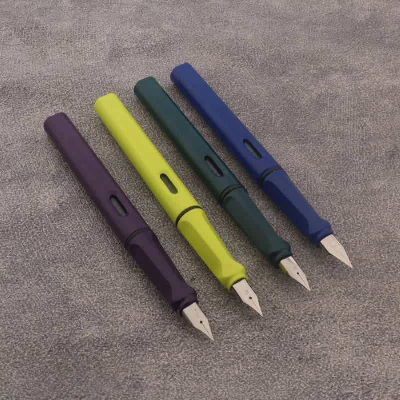 Matte Purple Fountain Pen – Plastic Body with EF/F Stainless Steel Nib, 0.38mm Fine Tip for School & Office