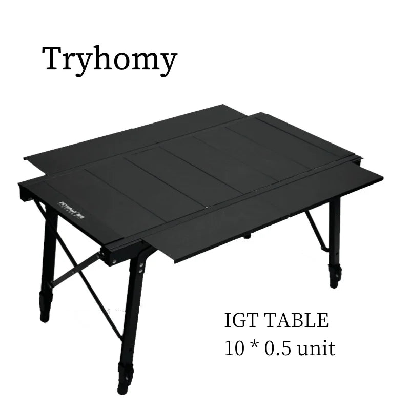 IGT 3-Unit Aluminum Alloy Portable Camping Table, Foldable Extensible Detachable BBQ Picnic Table