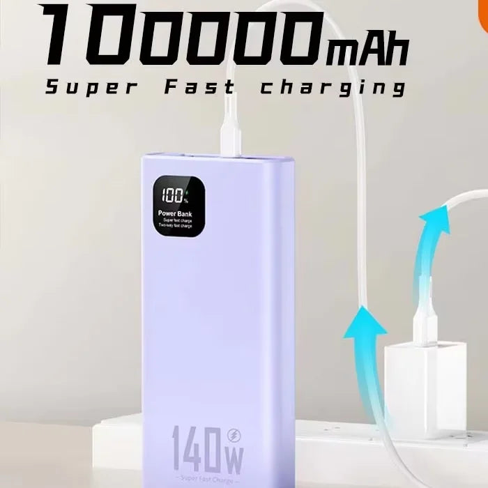 100000mAh 120W Power Bank – USB-C PD 20W Fast Charge, LED Display Portable Battery Pack for iPhone Samsung Xiaomi Tablets