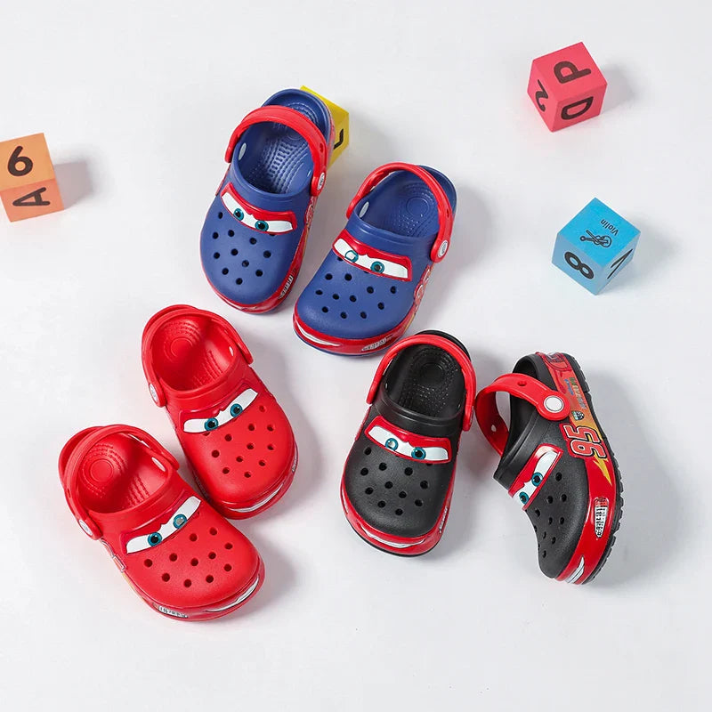 Lightning McQueen LED Light-Up Kids Slippers Car Sandals for Boys & Girls Breathable EVA Beach Slides