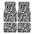 Zebra Stripe Car Floor Mats 4-Piece Non-Slip All-Weather Universal Mats for Sedan SUV