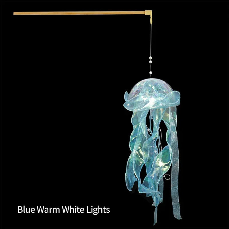 Jellyfish LED Lantern Night Light - Hanging Ocean Mermaid Bedroom & Party Decor for Kids