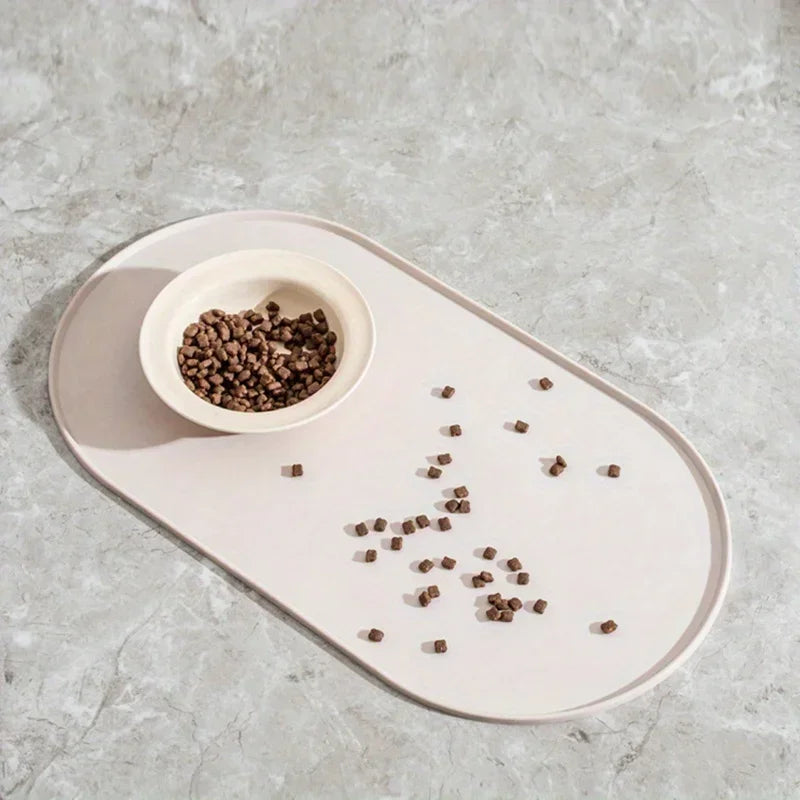 Non-Slip Waterproof Pet Feeding Mat for Cats & Dogs - Silicone Plastic Bowl Mat for Multipet Households