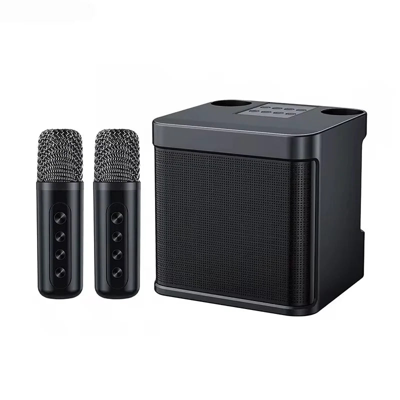 Portable Bluetooth Karaoke Speaker with Dual Microphones — 10W Rechargeable 2000mAh Party Speaker for Home & Outdoor