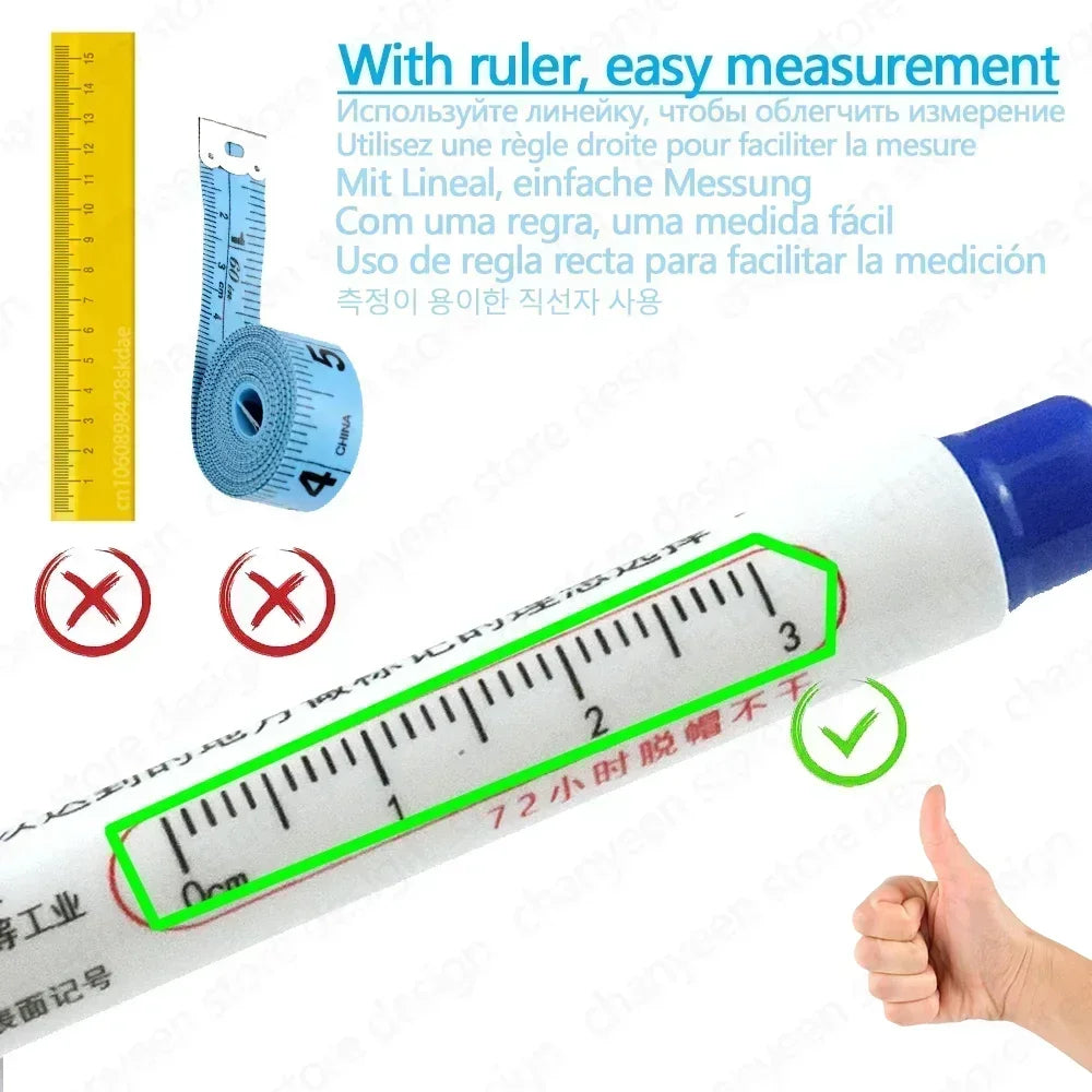 Waterproof Long-Head Deep-Hole Marker Pens 20mm Tip — Permanent Oil Ink for Metal, Wood & Carpentry (Black, Blue, Red, Green)