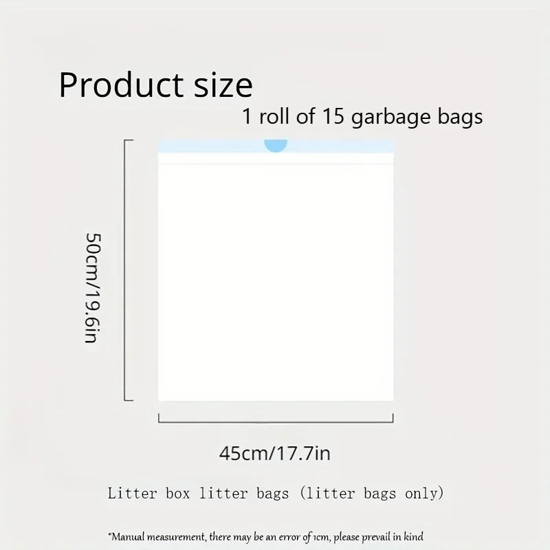 Cat Poop Bags for Automatic Litter Box — 2/5/10 Roll Pack (15 Bags per Roll) Eco-Friendly Pet Waste Bags