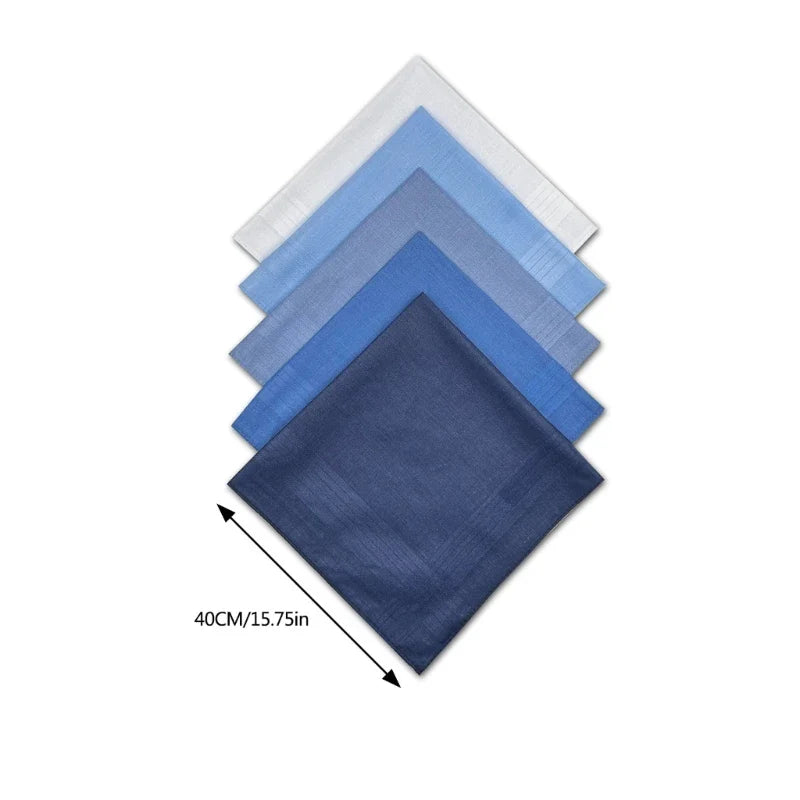 Soft Absorbent Pocket Handkerchiefs - Cotton-Feel 40x40cm (15.75x15.75in) - Solid Color 5pc/15pc Set