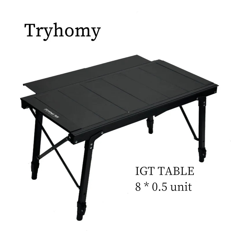 IGT 3-Unit Aluminum Alloy Portable Camping Table, Foldable Extensible Detachable BBQ Picnic Table