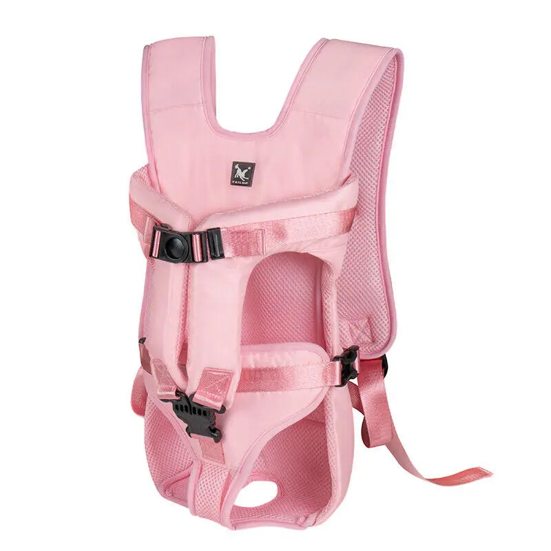 Adjustable Hands-Free Front Pet Carrier Backpack – Breathable Dog & Cat Travel Carrier (Up to 35 lbs / 16 kg)