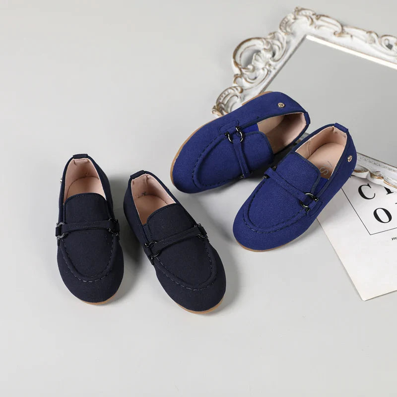 Kids Mary Jane Loafers - Girls & Boys Slip-On Lace School Flats, Black