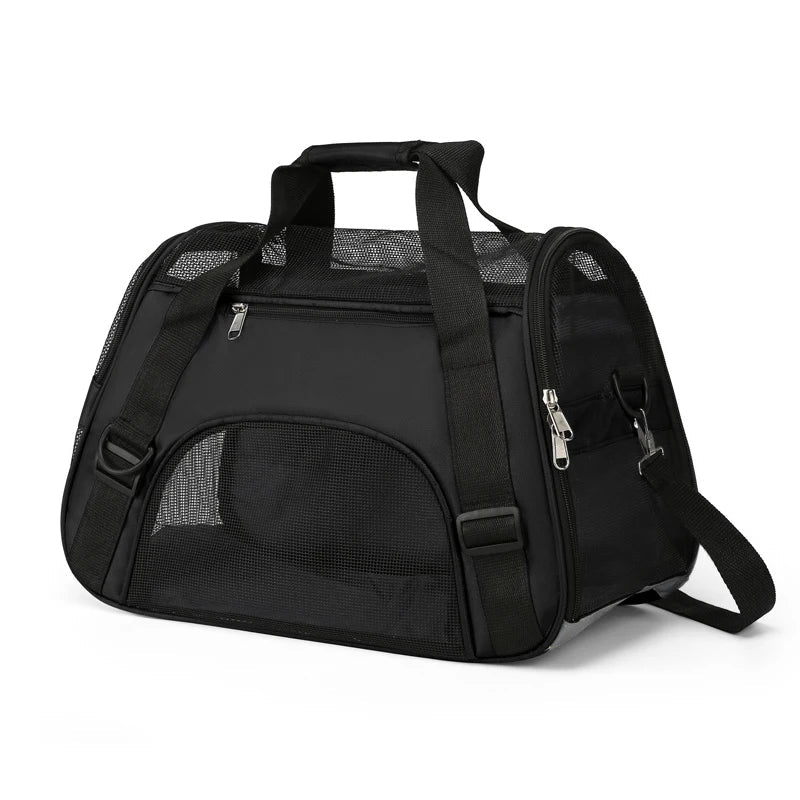 Portable Mesh Pet Carrier – Breathable Foldable Travel Handbag for Cats & Small Dogs