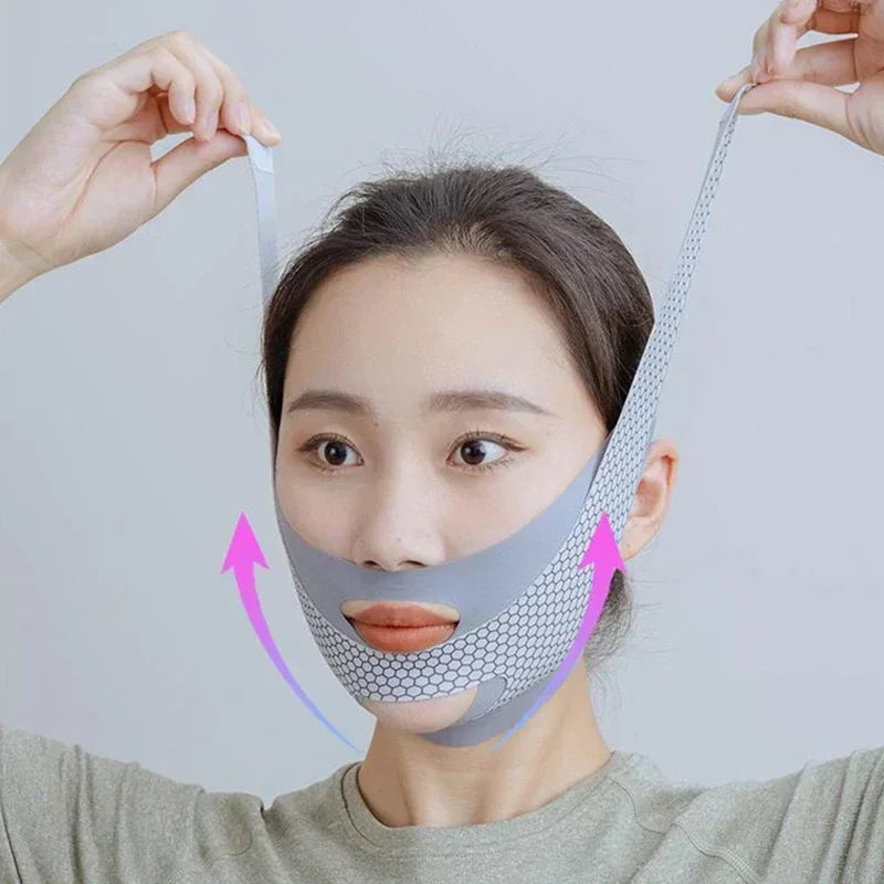 V-Line Face Lifting Bandage V Shaper Chin Slimming Strap (40cm x 10cm / 15.7in x 3.9in) Adjustable Breathable Face Slimmer for Double Chin