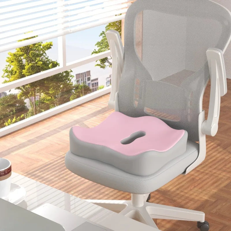Memory Foam Seat Cushion with Removable Cover and Anti-Slip Base — Dining Chair Pad with Massage Support