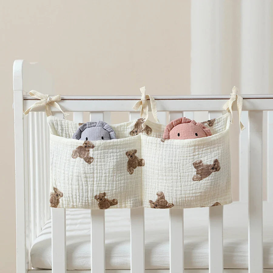 Baby Diaper Bag & Crib Hanging Organizer - Bed Headboard Storage Bag for Newborns & Toddlers (15 x 7.5 in / 39 x 20 cm)