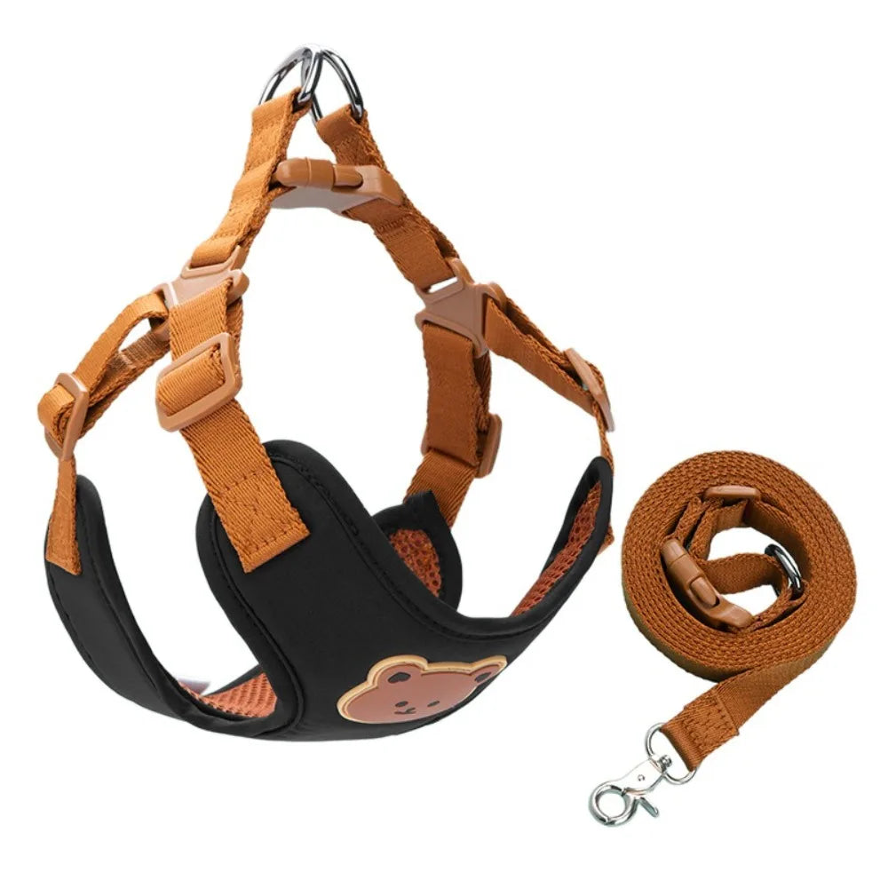 Adjustable Anti-Escape Pet Harness & Leash Set - No-Pull Chest Strap Vest for Dogs & Cats, Outdoor Walking