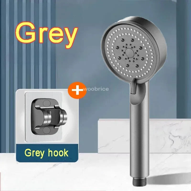 5-Mode High Pressure Handheld Shower Head — Water-Saving G1/2 Universal Silicone Nozzles