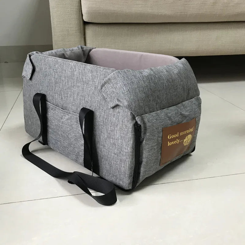 Portable Car Dog Seat Bed for Small Dogs & Cats - Travel Pet Carrier, Waterproof & Removable