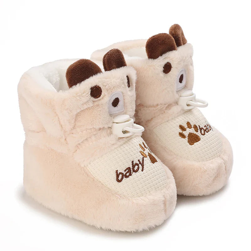 Winter Baby Boots Cartoon Soft-Sole Anti-Slip Warm Toddler Walking Booties for Boys & Girls