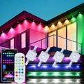Smart RGBIC Eave String Lights – 15/30/60m (49/98/197ft) IP67 Outdoor LED Strip with App, 24-Key Remote & Voice Control | RGB Holiday & Patio DIY Lighting