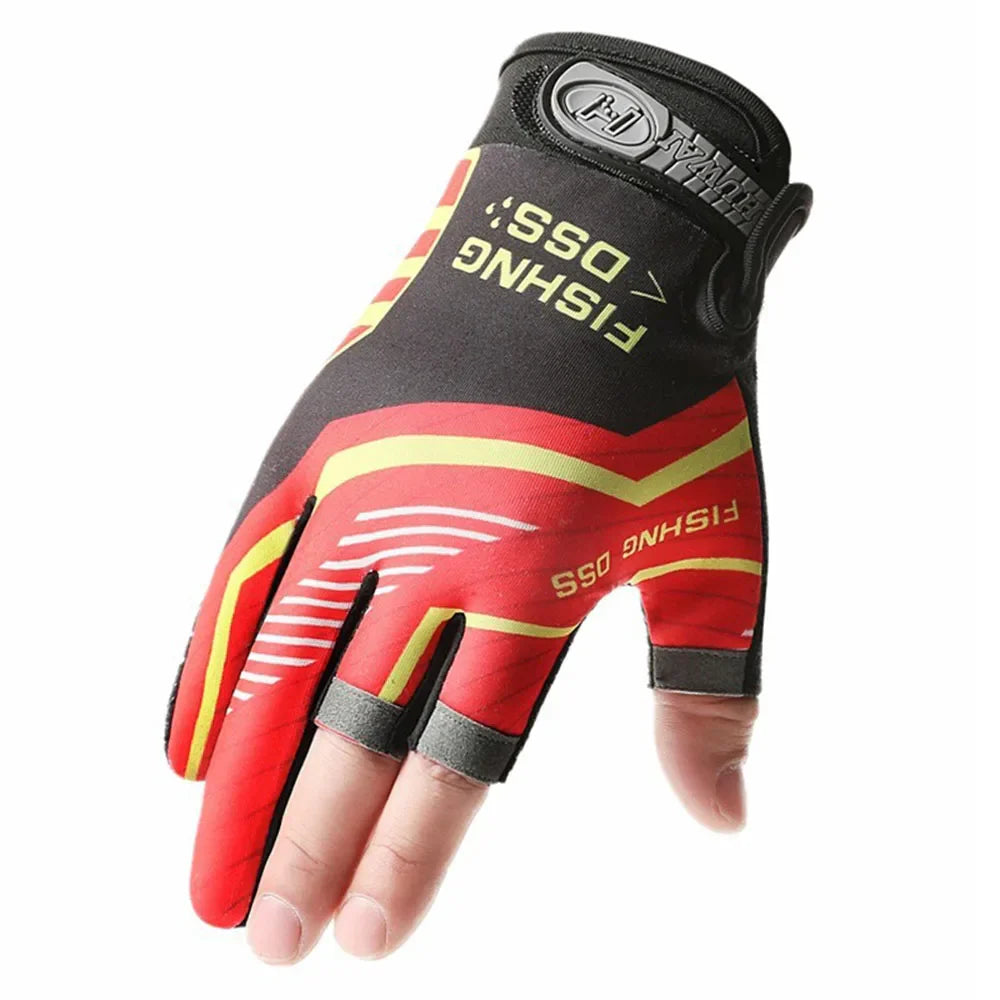 Half-Finger Fishing Gloves Fingerless Anti-Slip Outdoor Gloves for Anglers and Bikers