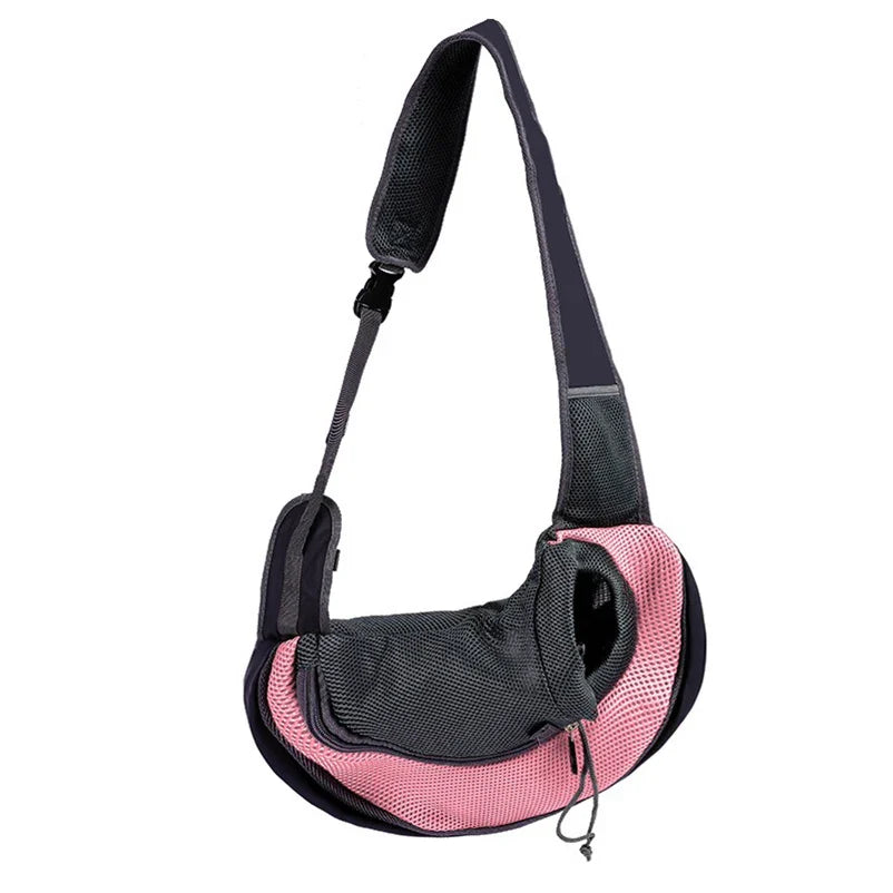 Portable Nylon Pet Carrier Sling – Hands-Free Shoulder Crossbody Bag for Small Dogs & Cats
