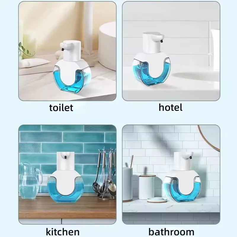 420ml (14.2 fl oz) Touchless Automatic Soap Dispenser - 4-Level Adjustable Foam & Gel, USB Rechargeable, Countertop or Wall-Mount, IPX5 Waterproof