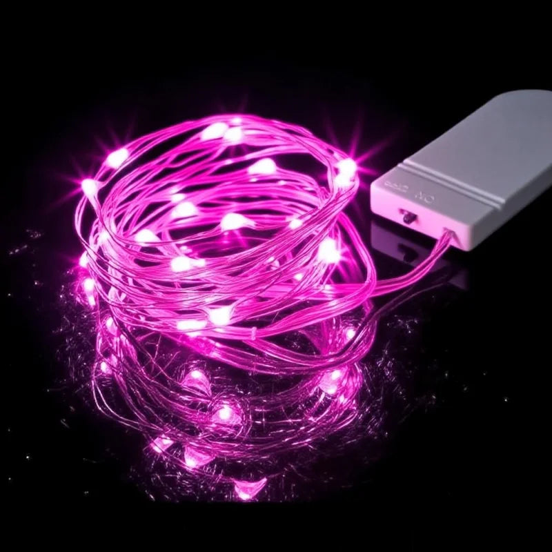 Battery Operated LED Fairy String Lights Waterproof Silver Wire 1–10m (3.3–32.8ft) 10–100 LEDs for Wedding Party Christmas