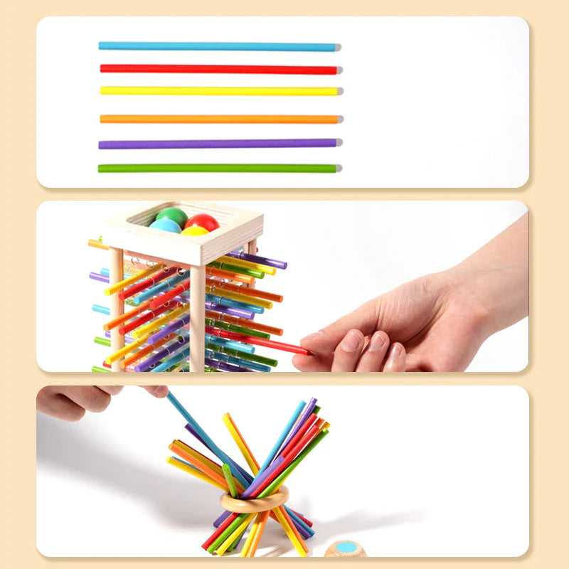 Parent-Child Wooden Stick Battle Puzzle — Two-Player Spatial Thinking Game for Kids Ages 3–12
