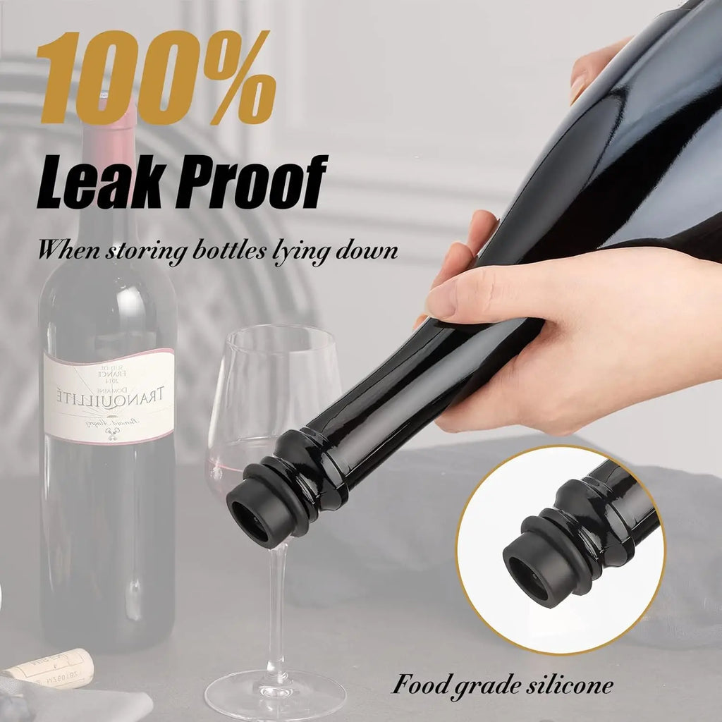 Vacuum Wine Stopper Pump with Silicone Seal — Reusable Wine Preserver Bottle Stopper for Barware