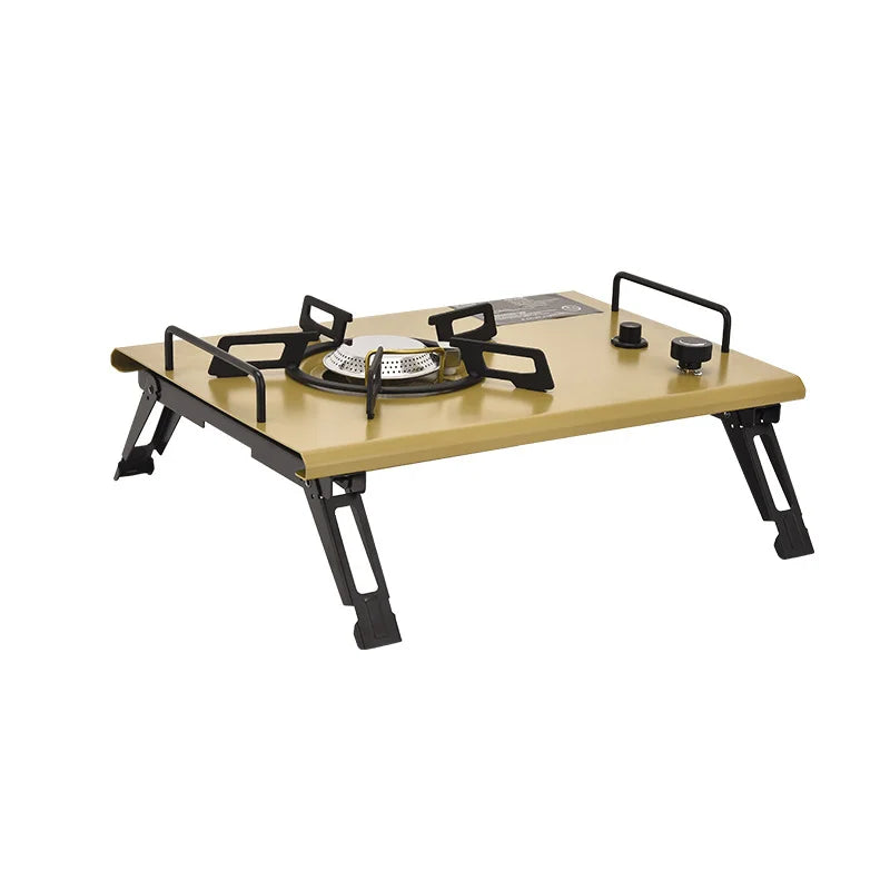 Folding Removable IGT Wood Top Camping Table – Lightweight Aluminum Alloy BBQ Grill Outdoor Picnic & Fishing Table