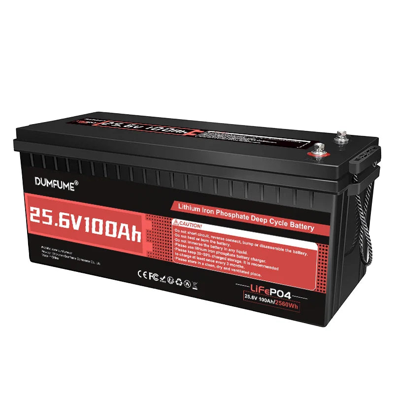 24V 100Ah LiFePO4 Battery 100A BMS 2560W for Solar Systems, RV, Trolling Motor and Home Backup