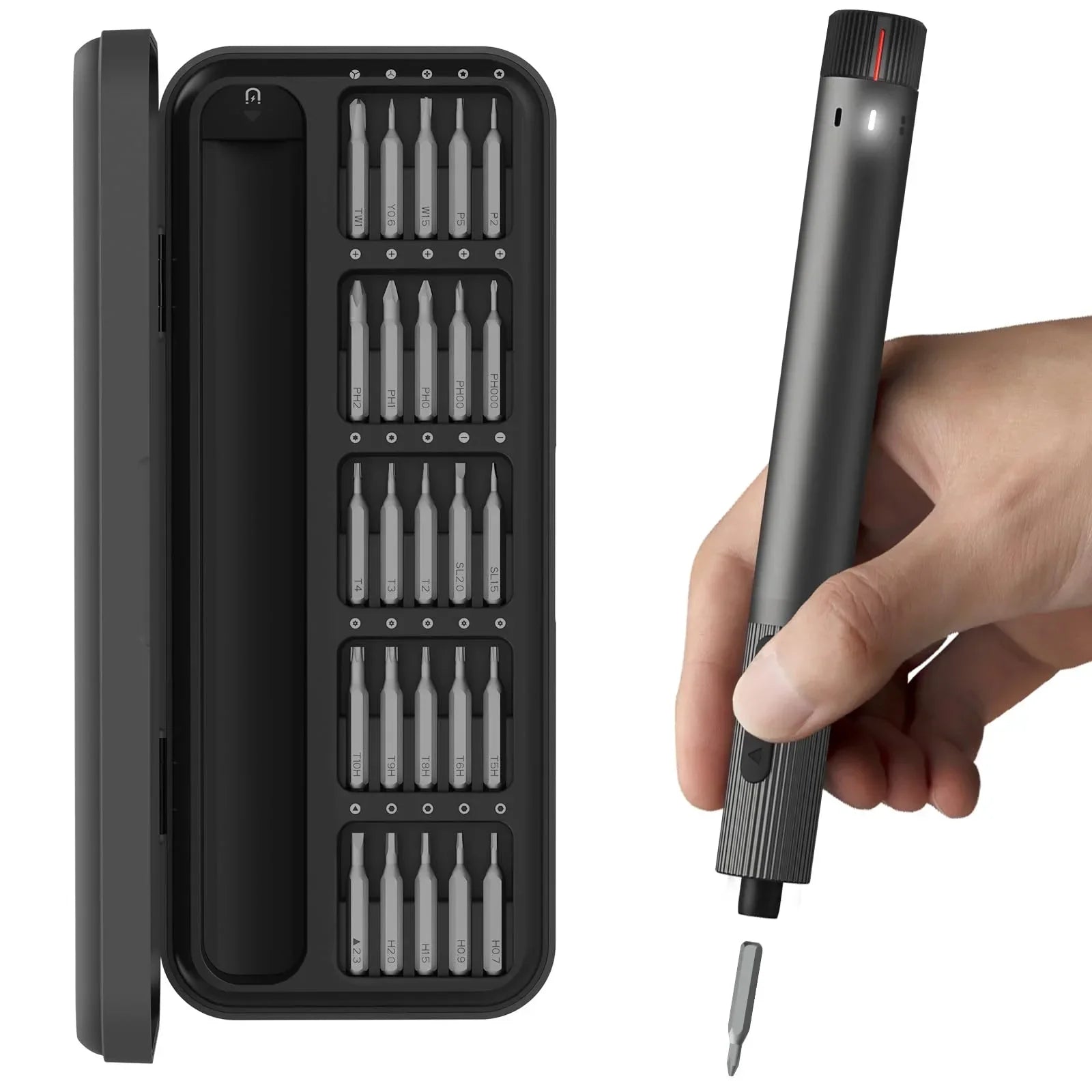 Electric Precision Screwdriver Kit for Phone & Electronics Repair, USB Rechargeable, 25-in-1 Bits, Dual-Speed