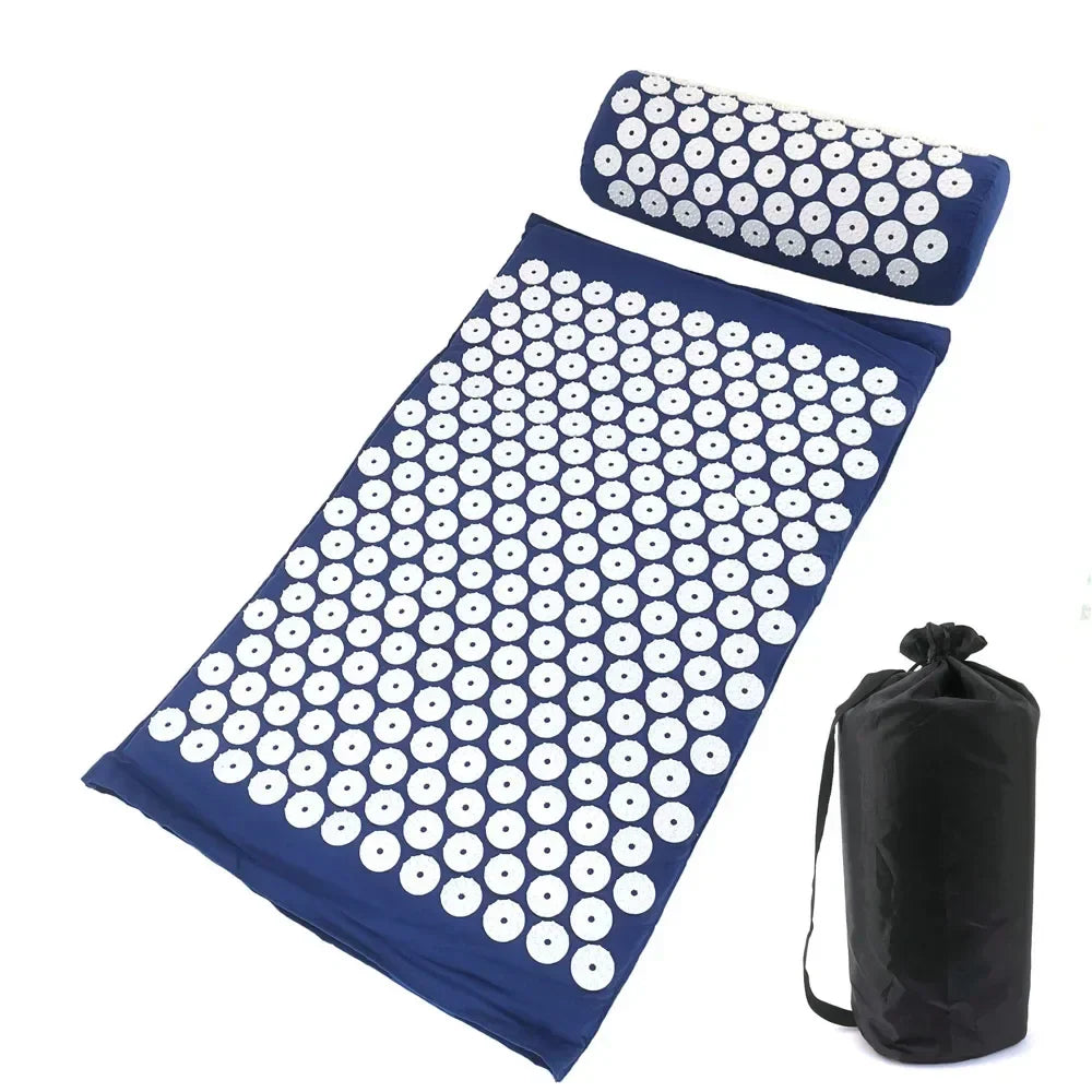 Acupressure Spike Mat & Pillow Set – 26 x 16 x 0.8 in (66 x 40 x 2 cm) Back & Neck Pain Relief Massage