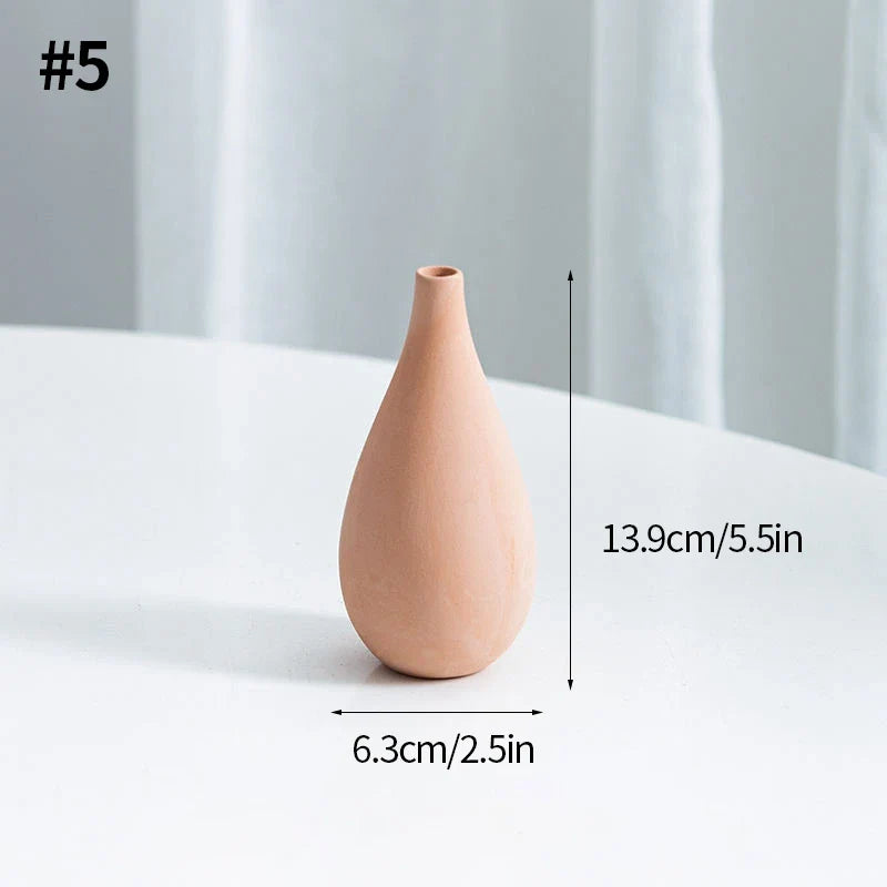 Ceramic Decorative Vase for Dried Flowers & Hydroponic Plants, Modern Table Ornament for Living Room Bedroom Office