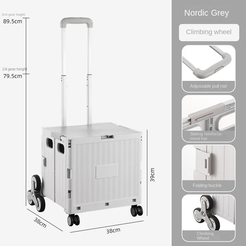 Multifunctional Folding Camping Trolley - Large Capacity Portable Outdoor Storage Cart
