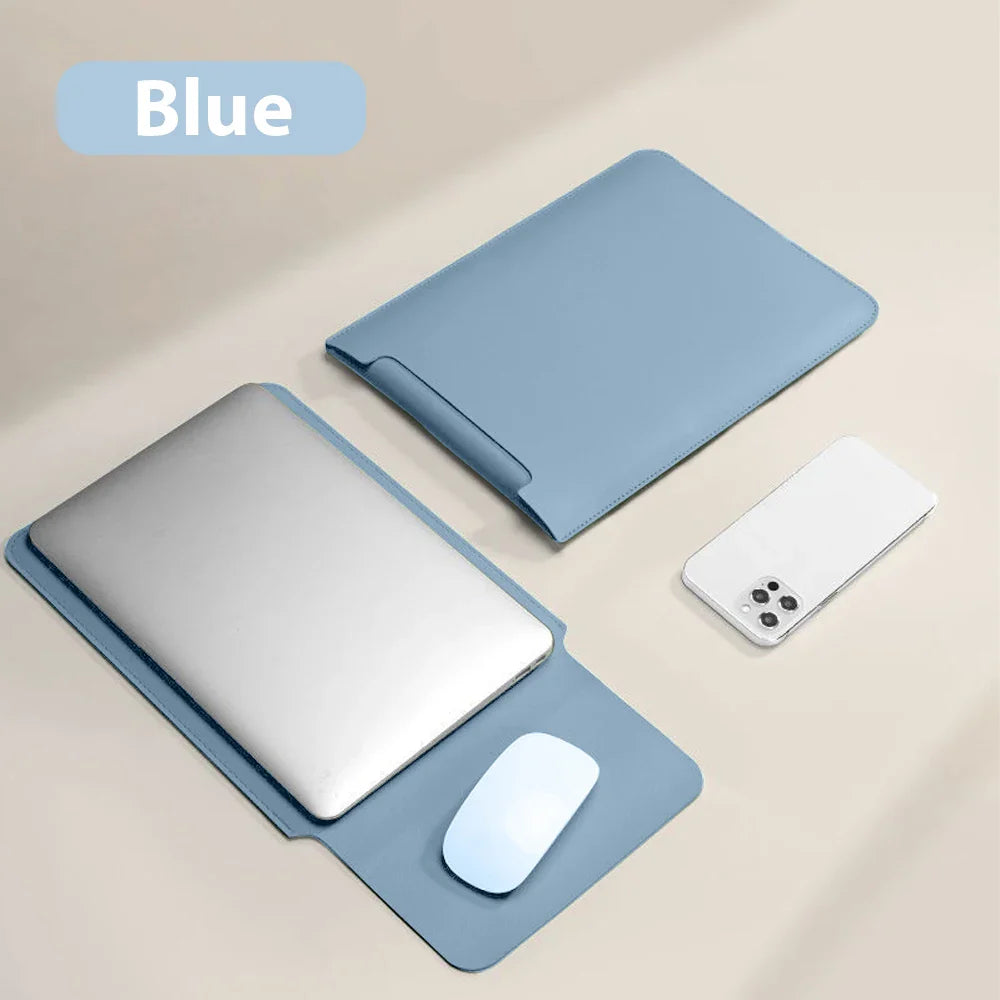 Waterproof PU Laptop Sleeve 11–16 Inch (26–40 cm) Convertible Mouse Pad | Thin Lightweight Notebook & Tablet Sleeve