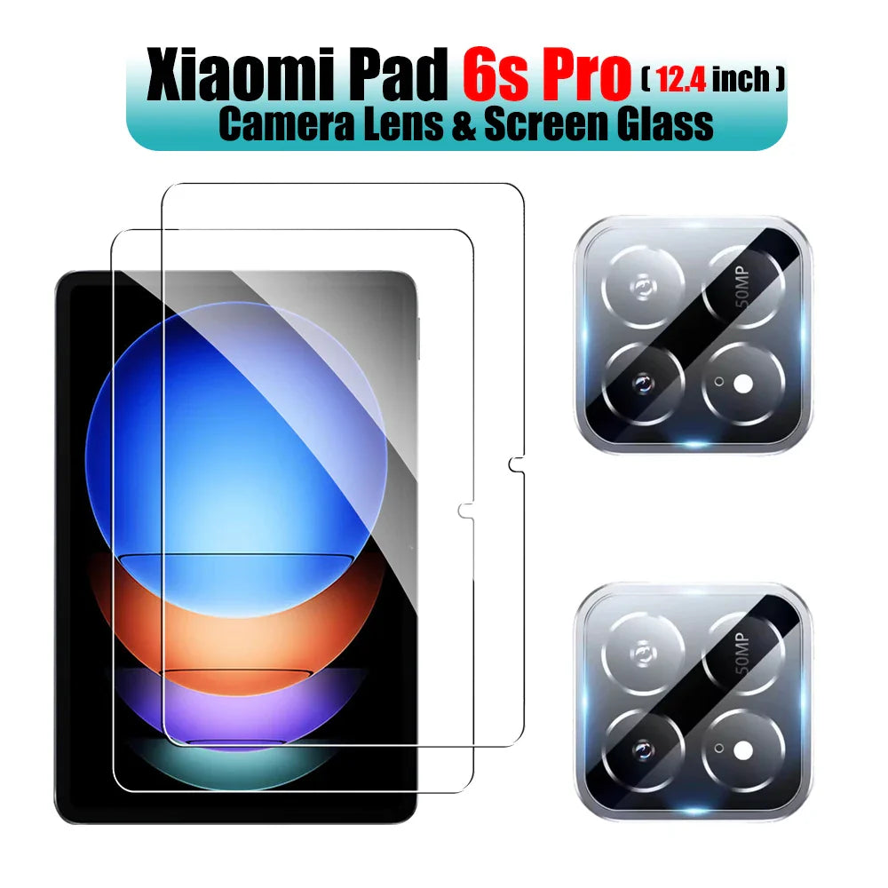 2-Pack Tempered Glass Screen Protector for 11.2-inch (28.4 cm) & 12.4-inch (31.5 cm) Tablets with 2 Camera Lens Covers