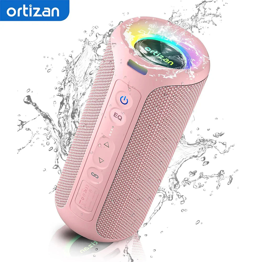Waterproof 40W Portable Bluetooth Speaker with RGB LED Lights, 30-Hour Playtime, IPX7, TWS