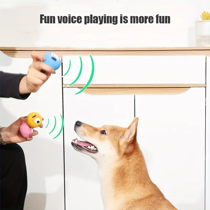 Cartoon Big Eye Squeaky Rubber Dog Ball – Durable Interactive Chew Toy for Dogs