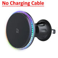 30W Magnetic Car Wireless Charger Vent Mount with RGB LED Light Fast MagSafe-Compatible Phone Holder